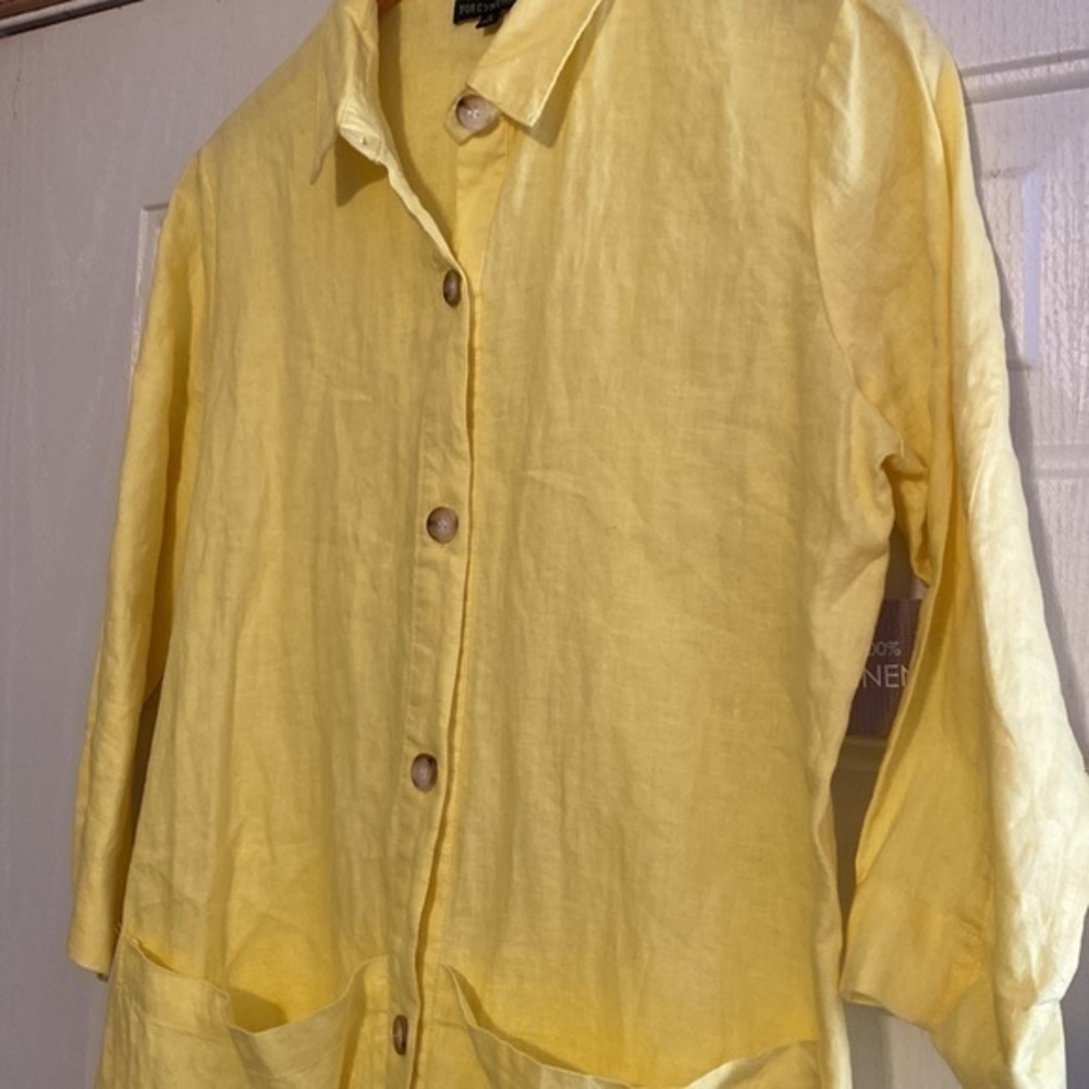 For‎ Cynthia Button Front Linen top - Picture 2 of 7